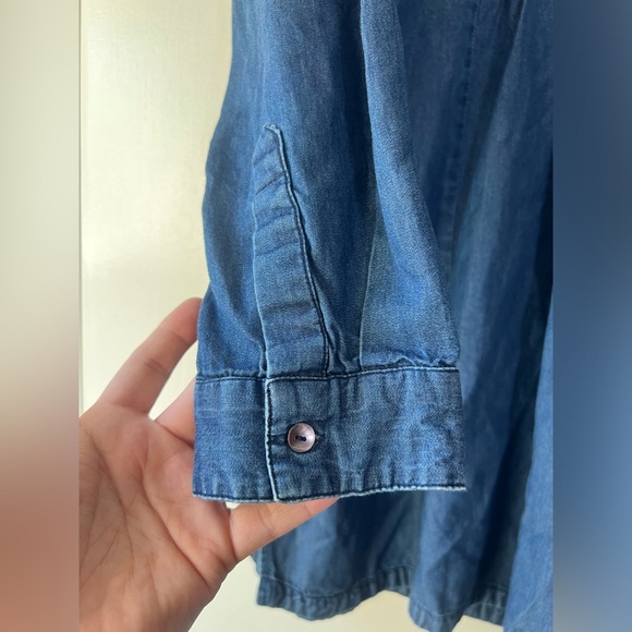 Desigual Helena Denim Embroidered Long Sleeve Tunic Top Dress Blue Green Sz XXL - Picture 5 of 7